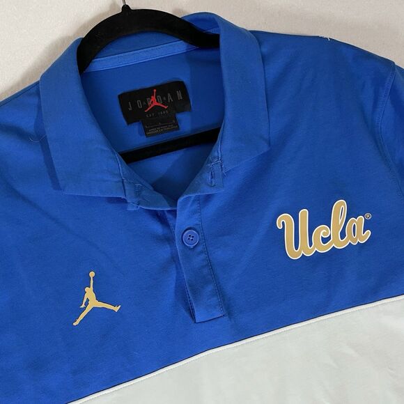 Jordan Air UCLA Bruins Polo Shirt Large Dri Fit On Field Lightweight NCAA - Picture 1 of 9